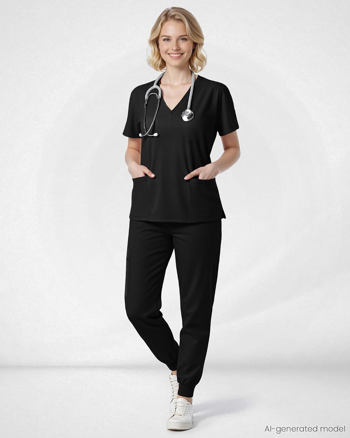 Thumbnail 4 de Eipnare Women’s V-Neck Jogger Scrub Set, 9 Pockets, Stretch Fabric