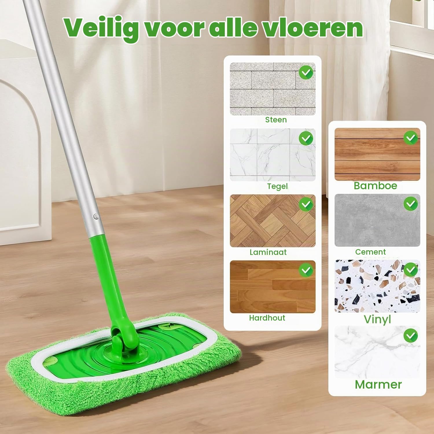 Thumbnail 6 de ZWQO herbruikbare microvezelpads voor Swiffer, 12 stuks, wasbaar