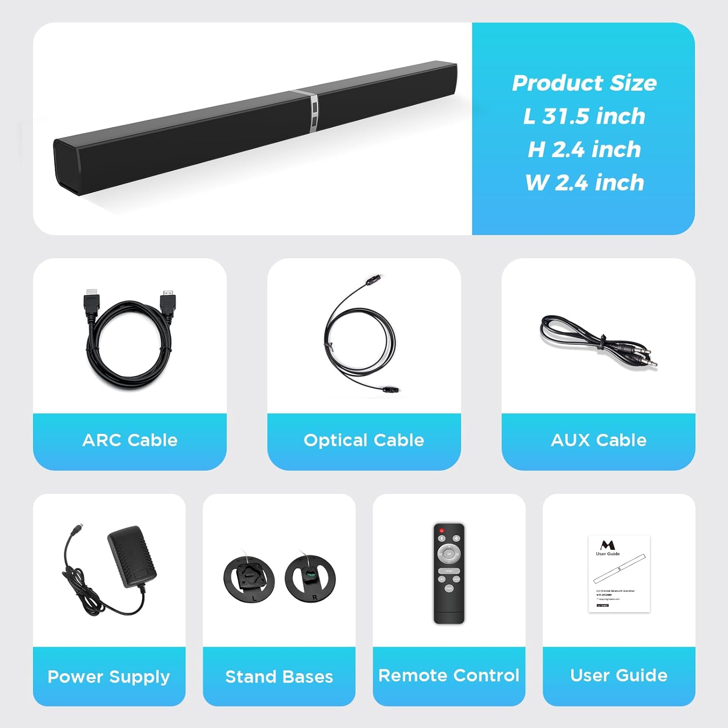 Thumbnail 5 de HoYLluDLL 32 Inch Soundbar for TV