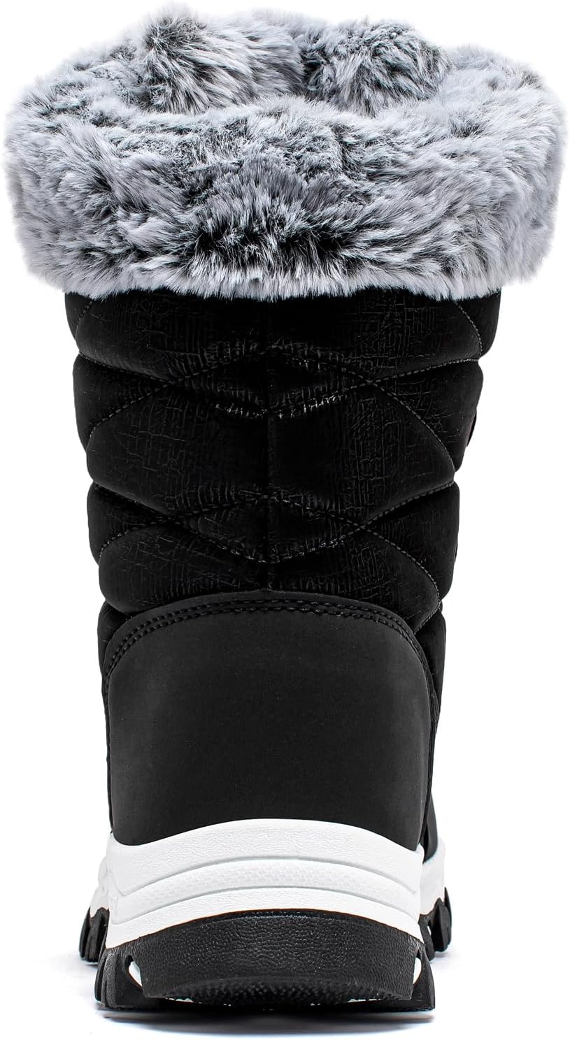 Detalle 2 de HOBIBEAR Women's Waterproof Winter Snow Boots, Faux Fur Lining, Mid-Calf