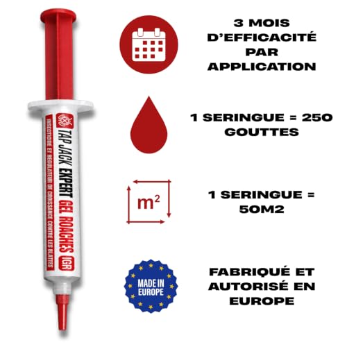 Detalle de Gel Anti Cafards Nouvelle Génération – TAP JACK, 10 g, Double Action IGR