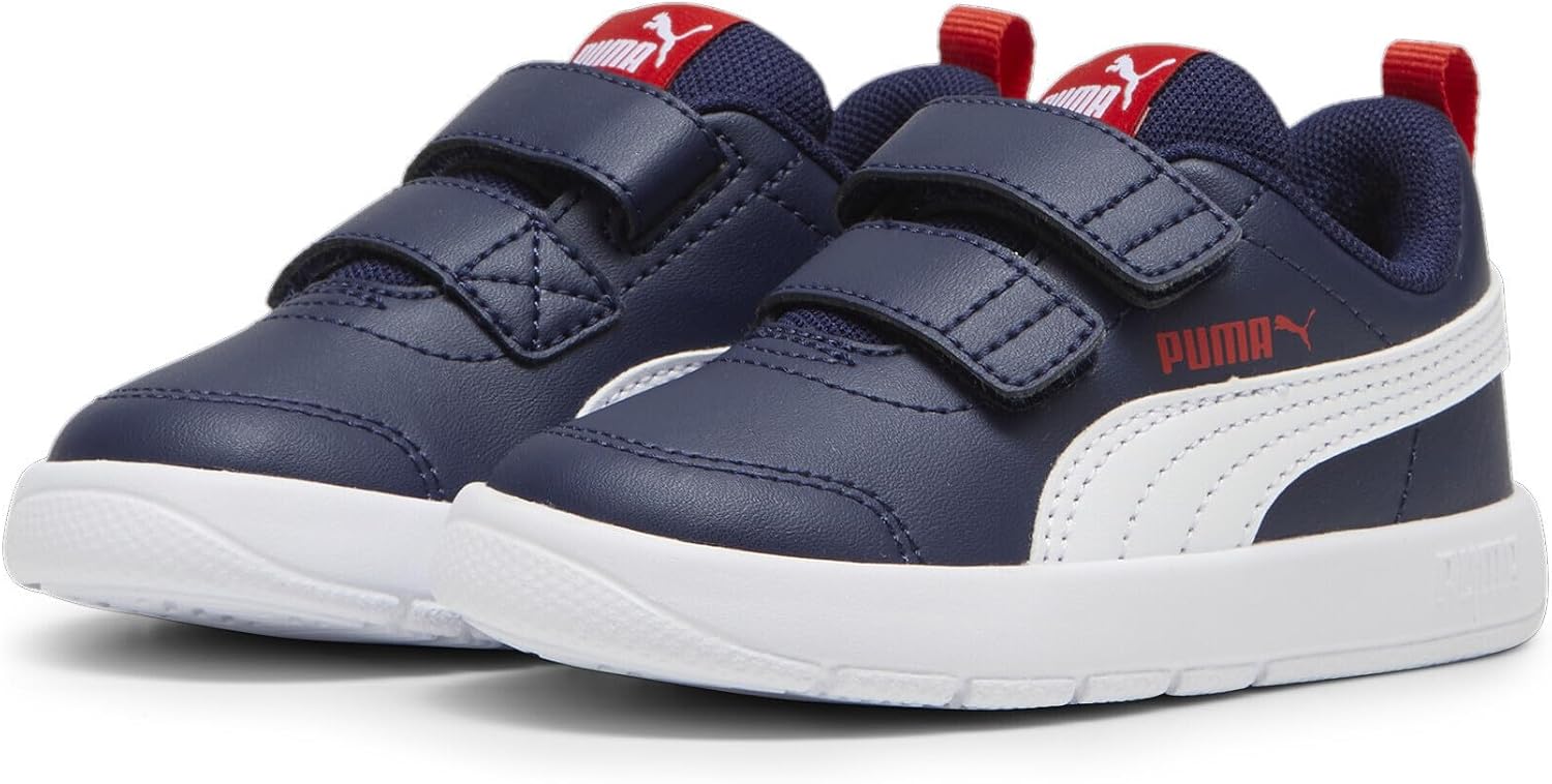 Detalle de PUMA Unisex Kids Courtflex V2 V Inf Baskets — daim, EVA confort et adhérence pour les jeunes