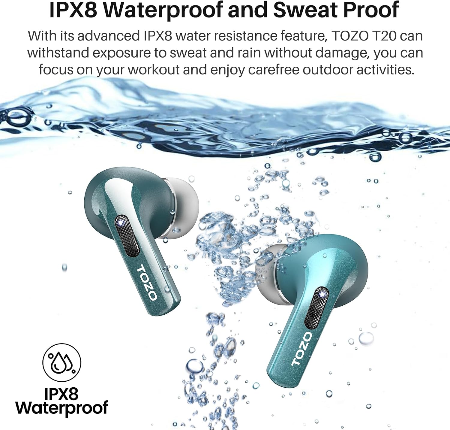 Thumbnail 6 de TOZO T20 In-Ear Kopfhörer Bluetooth 5.3, 48,5 Std. Akkulaufzeit