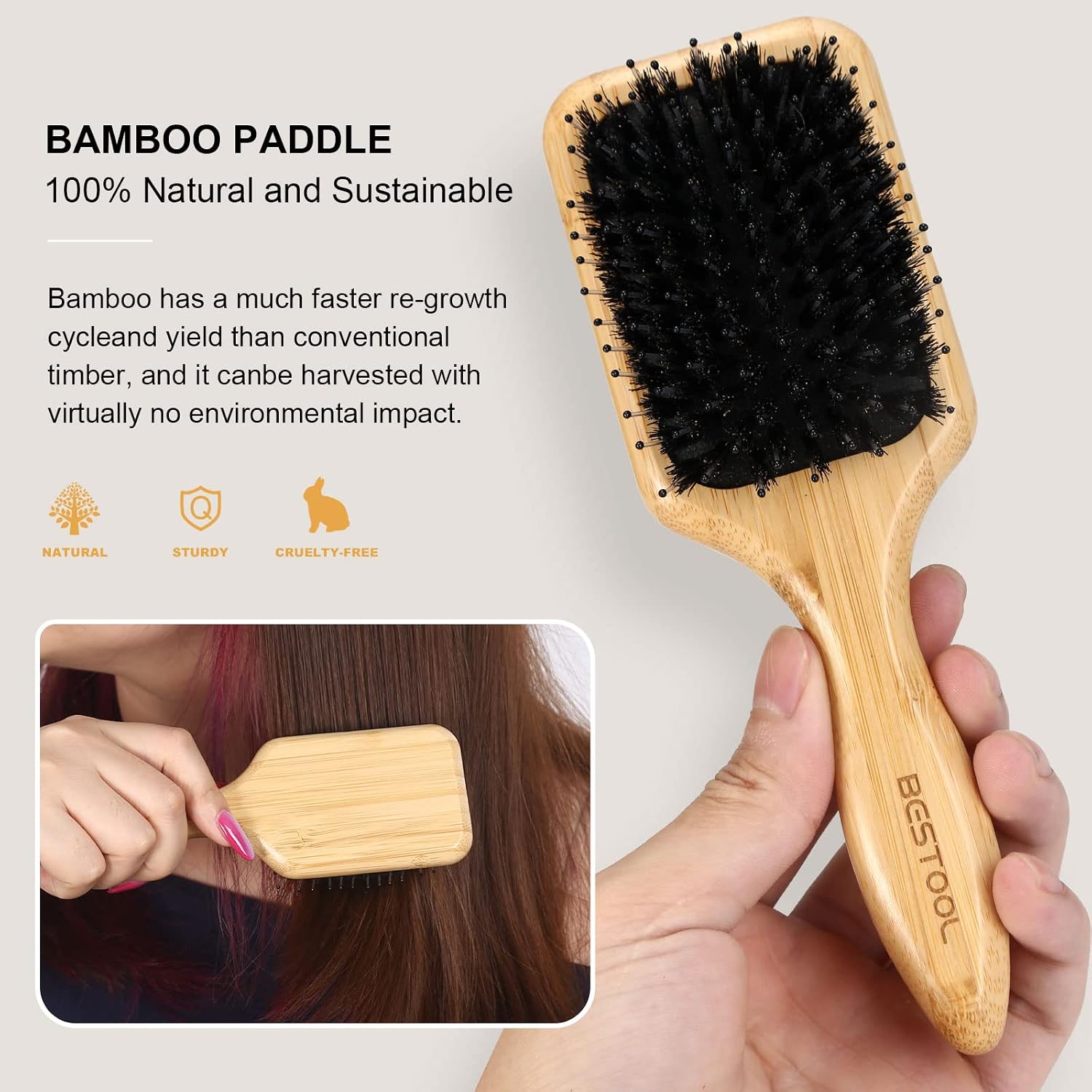 Detalle 2 de BESTOOL Petite brosse cheveux 1 carré