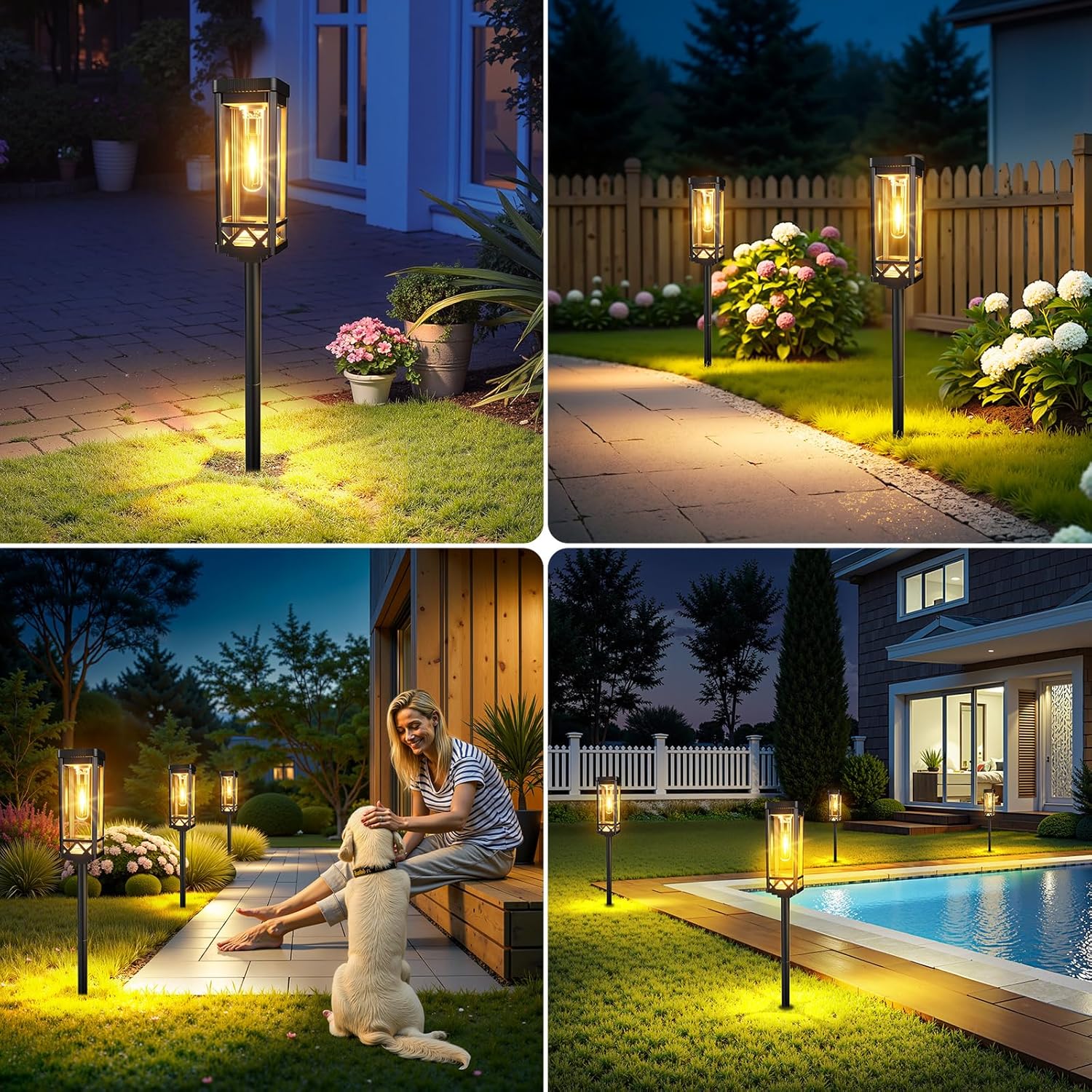 Thumbnail 6 de BUCASA Groß Solarlampen für Außen Garten (6 Stück) – 65 cm, IP65, 1000 mAh, 15 Std., Warmlicht
