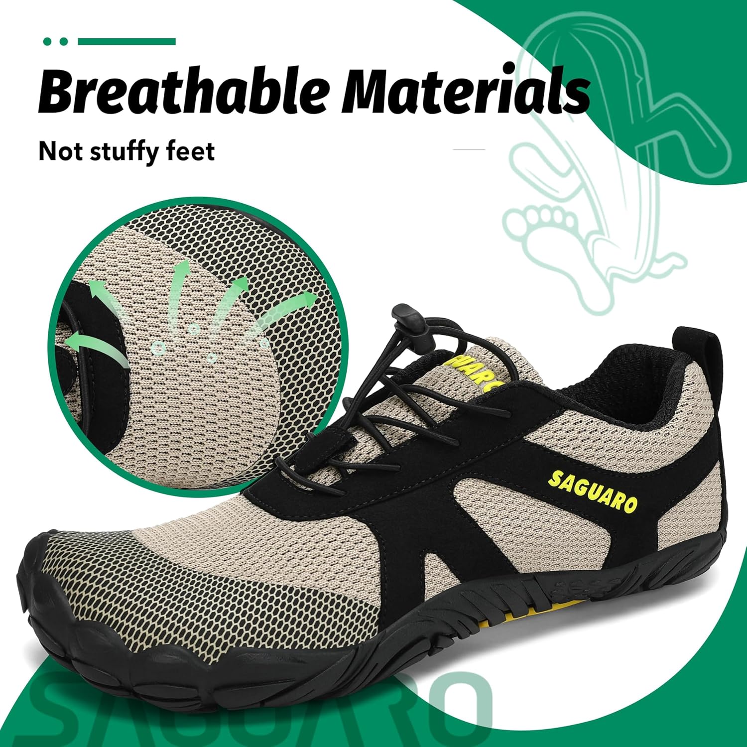 Detalle de SAGUARO Unisexe Chaussures Minimaliste pour Fitness et Multisports – Indoor & Outdoor