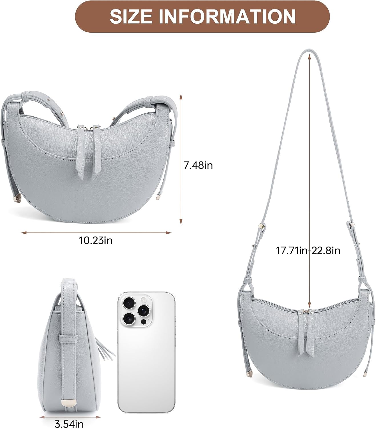 Detalle de GEMIU Crescent Crossbody Bag in Faux Leather