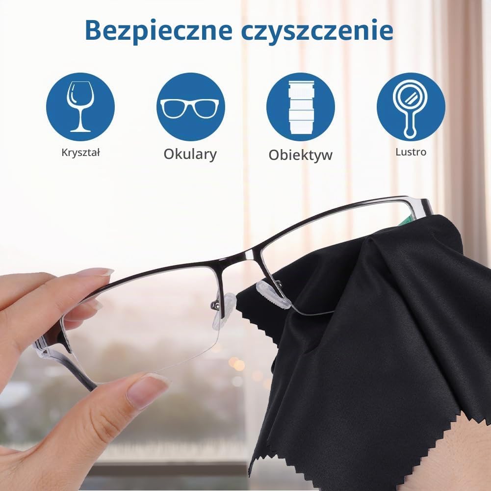 Detalle 1 de ACWOO FLD-JB-0501 – ściereczki z mikrofibry do okularów, 6 szt., 15 × 18 cm