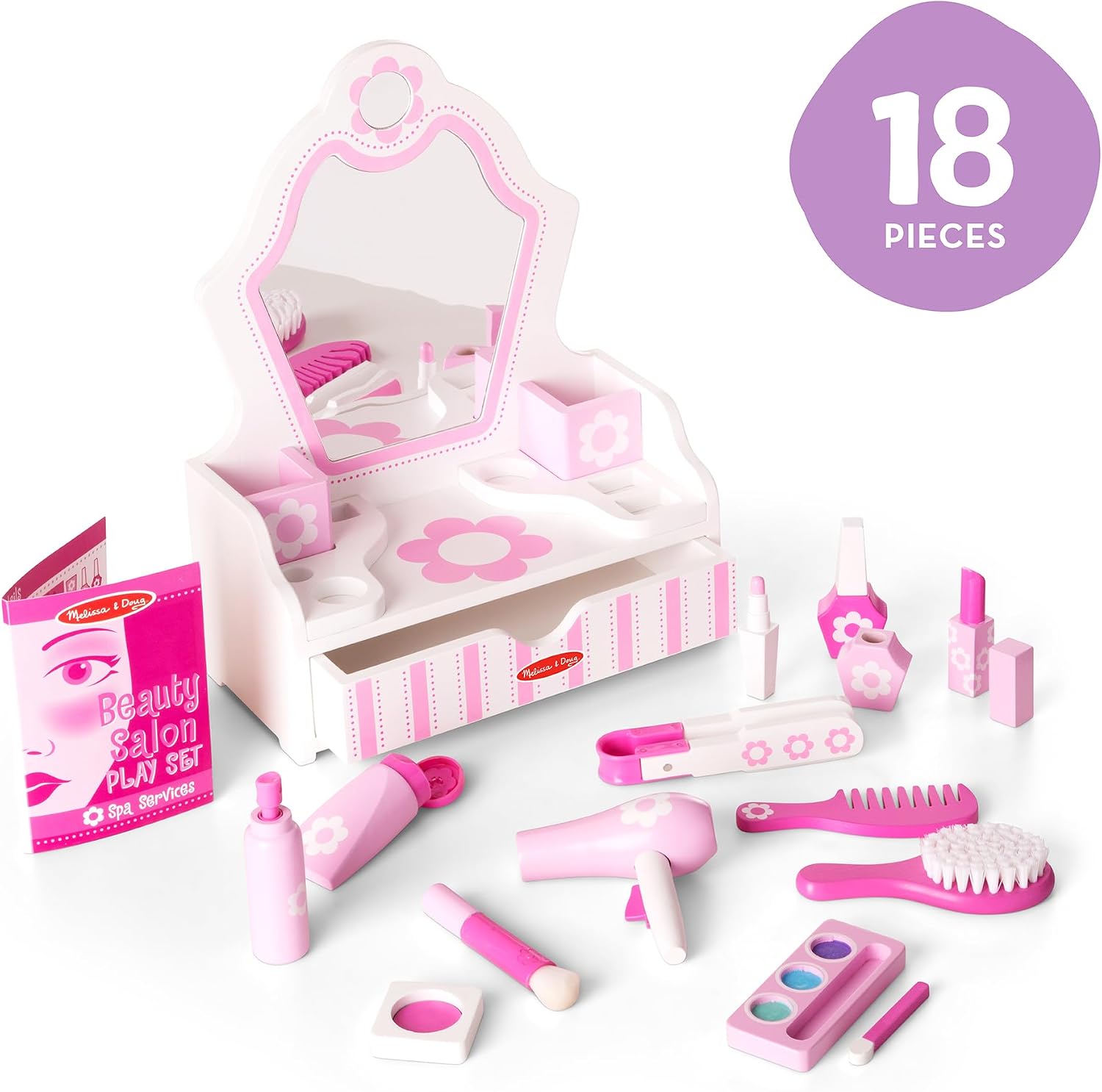 Detalle 2 de Melissa & Doug Wooden Beauty Salon 18-piece ๐