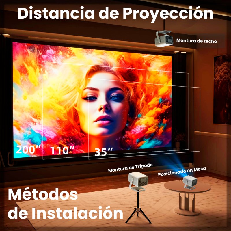 Detalle de UnicView R2 Freestyle: Proyector LCD 14.000 lúmenes, giro 180° con AndroidTV