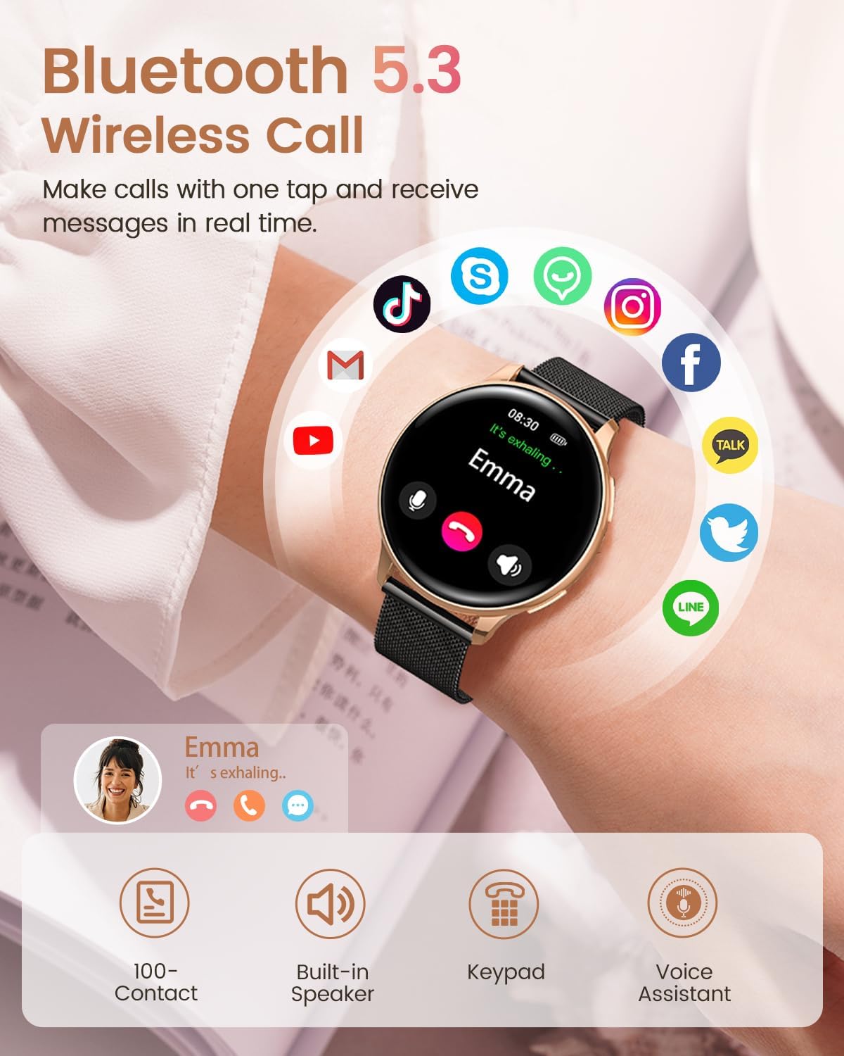 Thumbnail 6 de RUXINGX Smartwatch Damen 1,27 Zoll Telefonfunktion