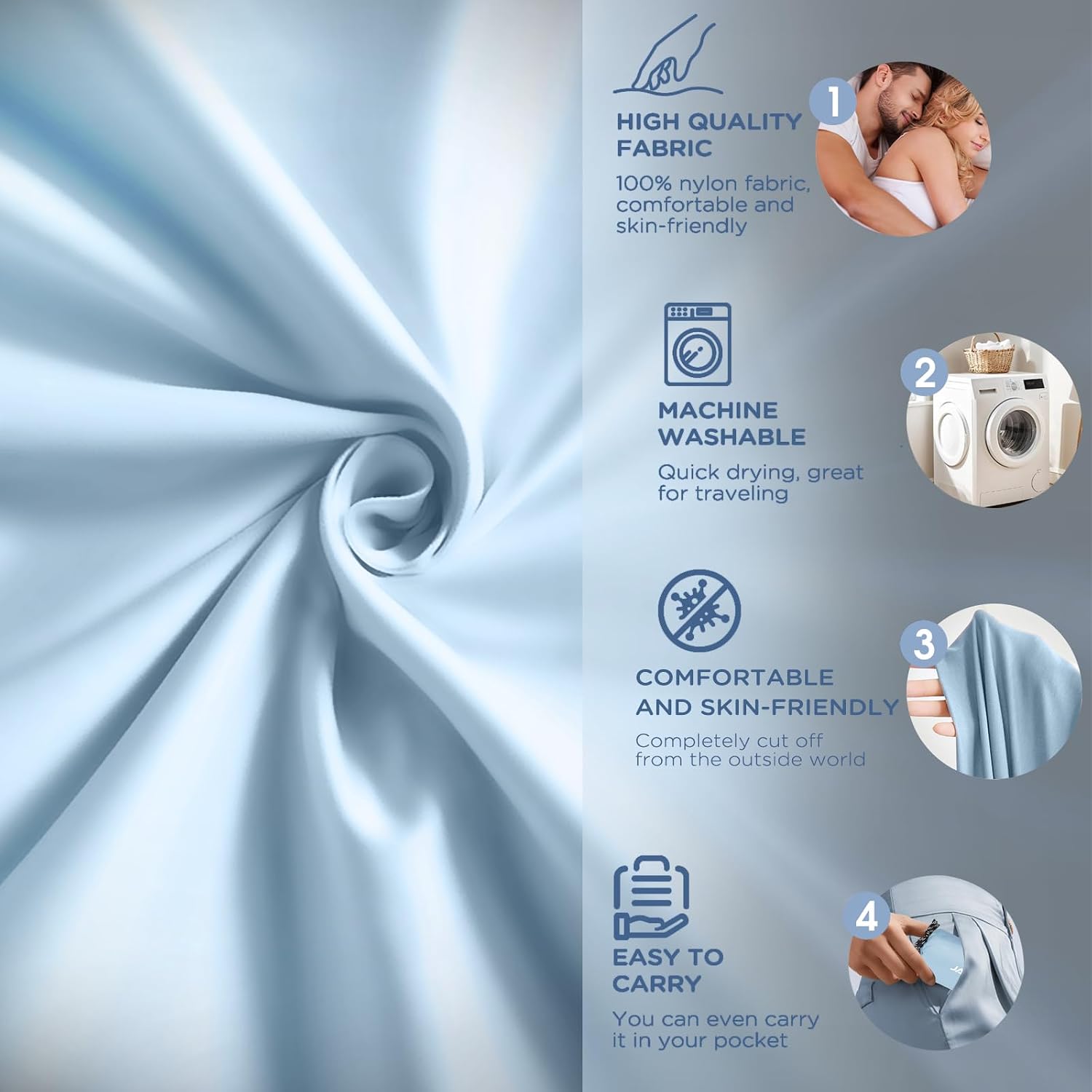 Detalle de JAICOM Sleeping Bag Liner – Ultralight, Soft Travel Sheet for Adults