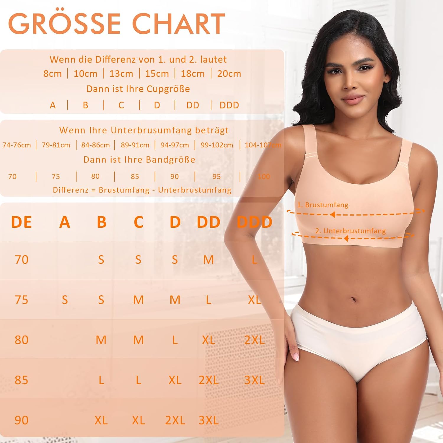 Thumbnail 5 de Nahtloser BH Damen Ohne Bügel Glatt Komfort Vollschalen Gepolstert – flexibler T-Shirt BH