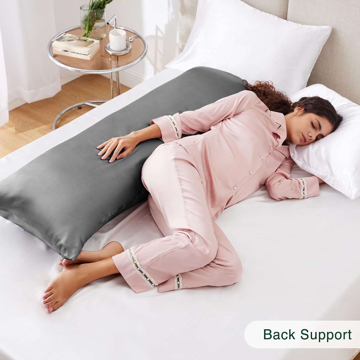 Detalle de Love's cabin satin body pillowcase 20" x 54