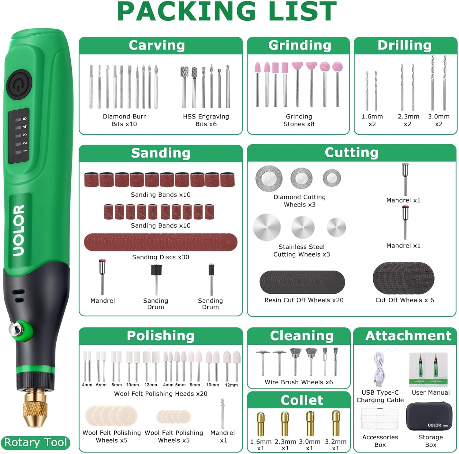 Thumbnail 6 de Uolor Mini Cordless Rotary Tool 20,000 RPM