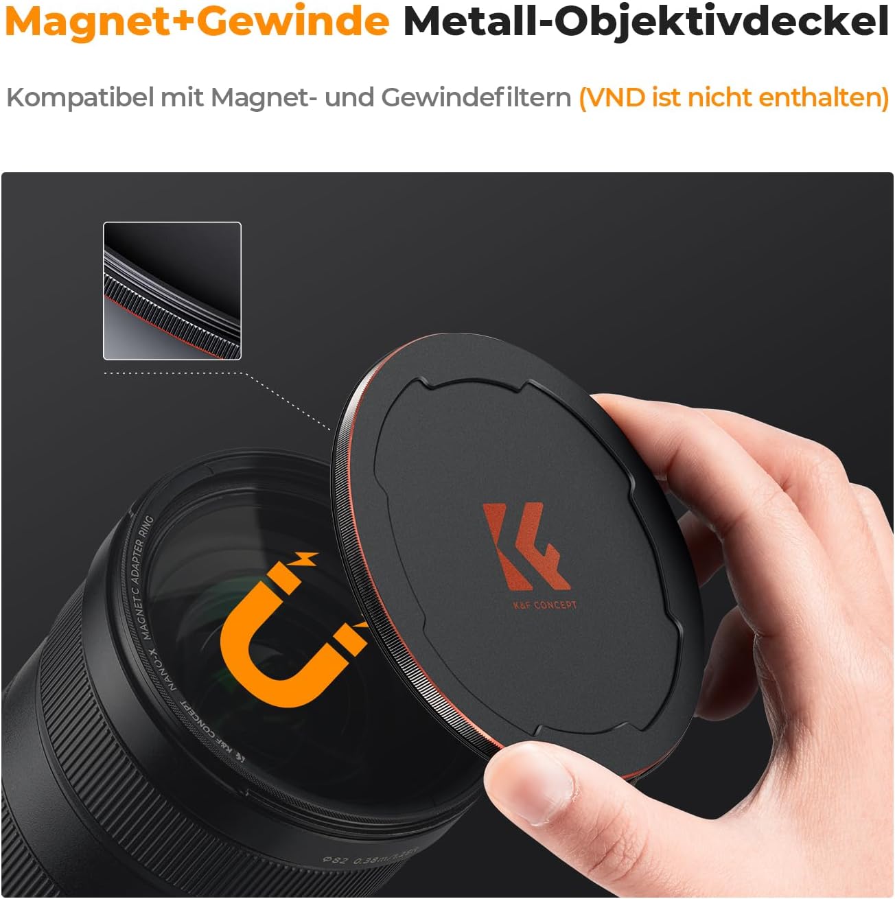 Thumbnail 2 de K&F CONCEPT Magnetic Filter Set 58 mm: Magnetisches Quick-Swap-System mit CPL, ND8, ND64