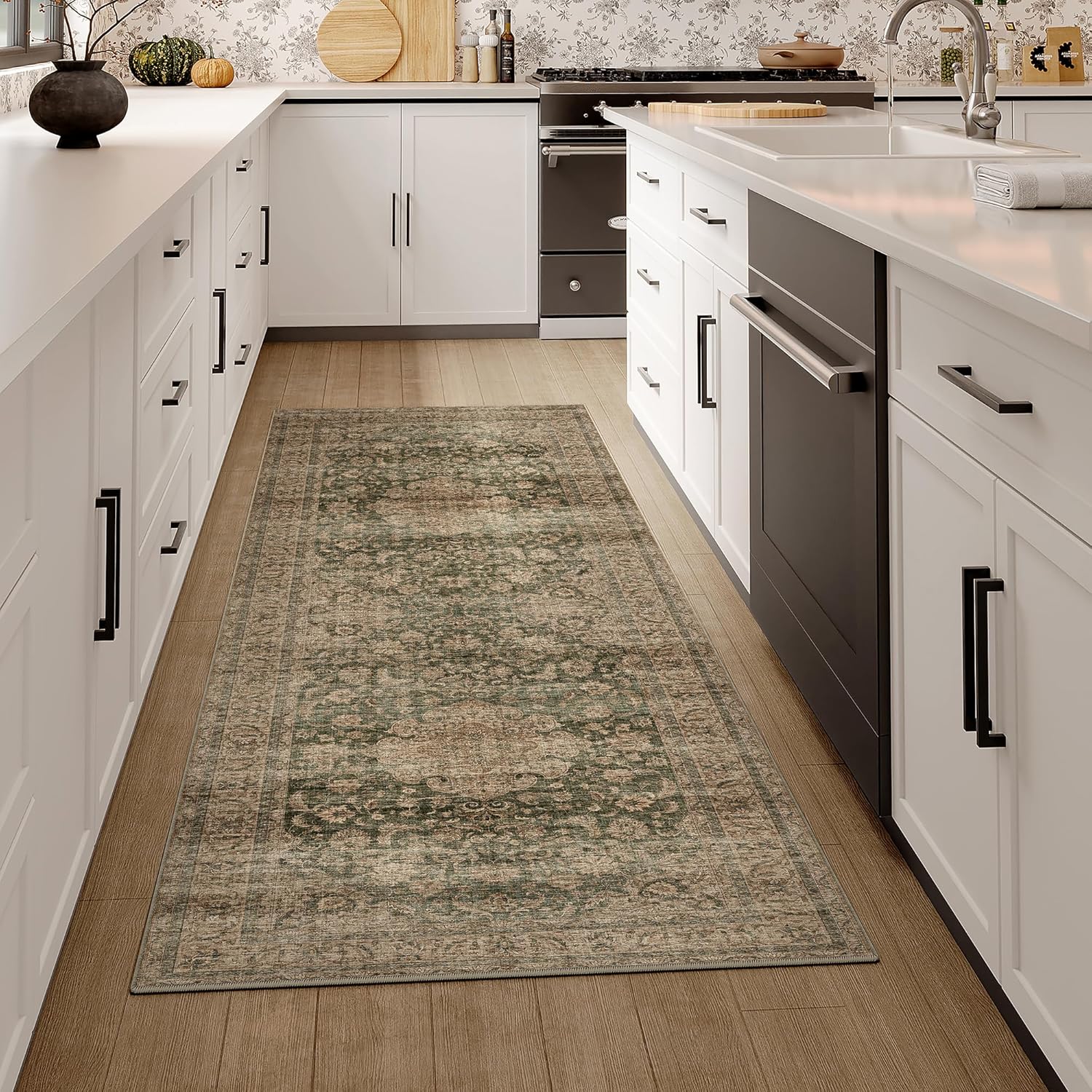 Thumbnail 2 de HUGEAR Alfombra Vintage Verde 60x240cm Antideslizante🧹