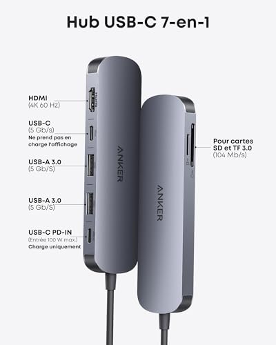 Thumbnail 1 de Anker Hub USB C 7-en-1 : concentrateur HDMI 4K60 Hz et stations de travail nomades