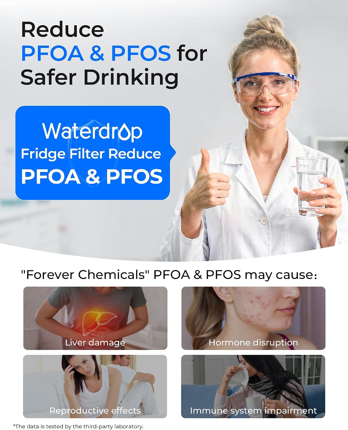 Thumbnail 4 de Waterdrop WD-F11B Refrigerator Water Filter, 3-Pack Coconut Carbon Replacement