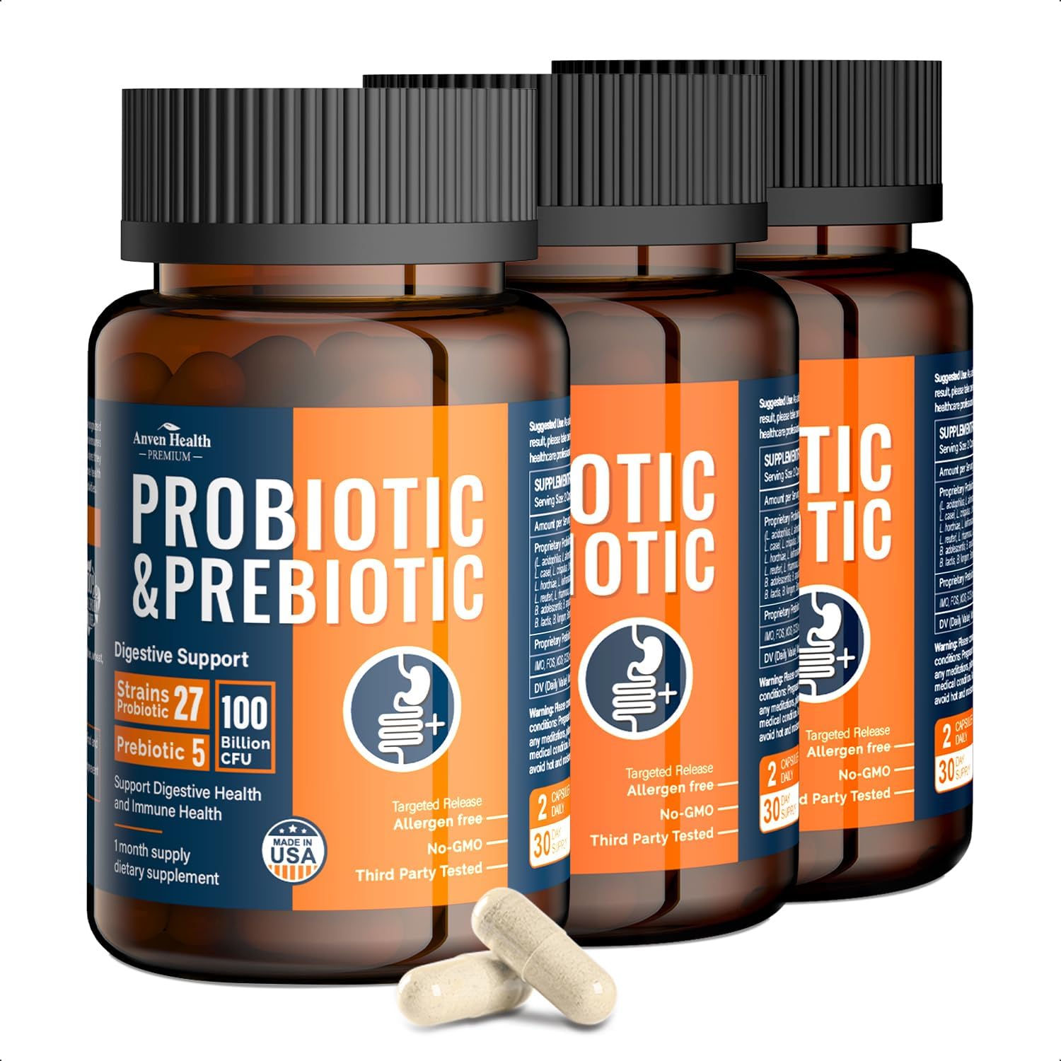 Detalle de Anven probiotic supplement, 100 billion CFU