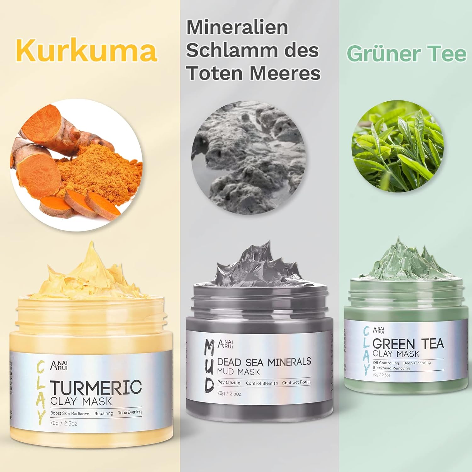 Thumbnail 1 de ANAiRUi Kurkuma Gesichtsmaske – Tonerde & Grüner Tee