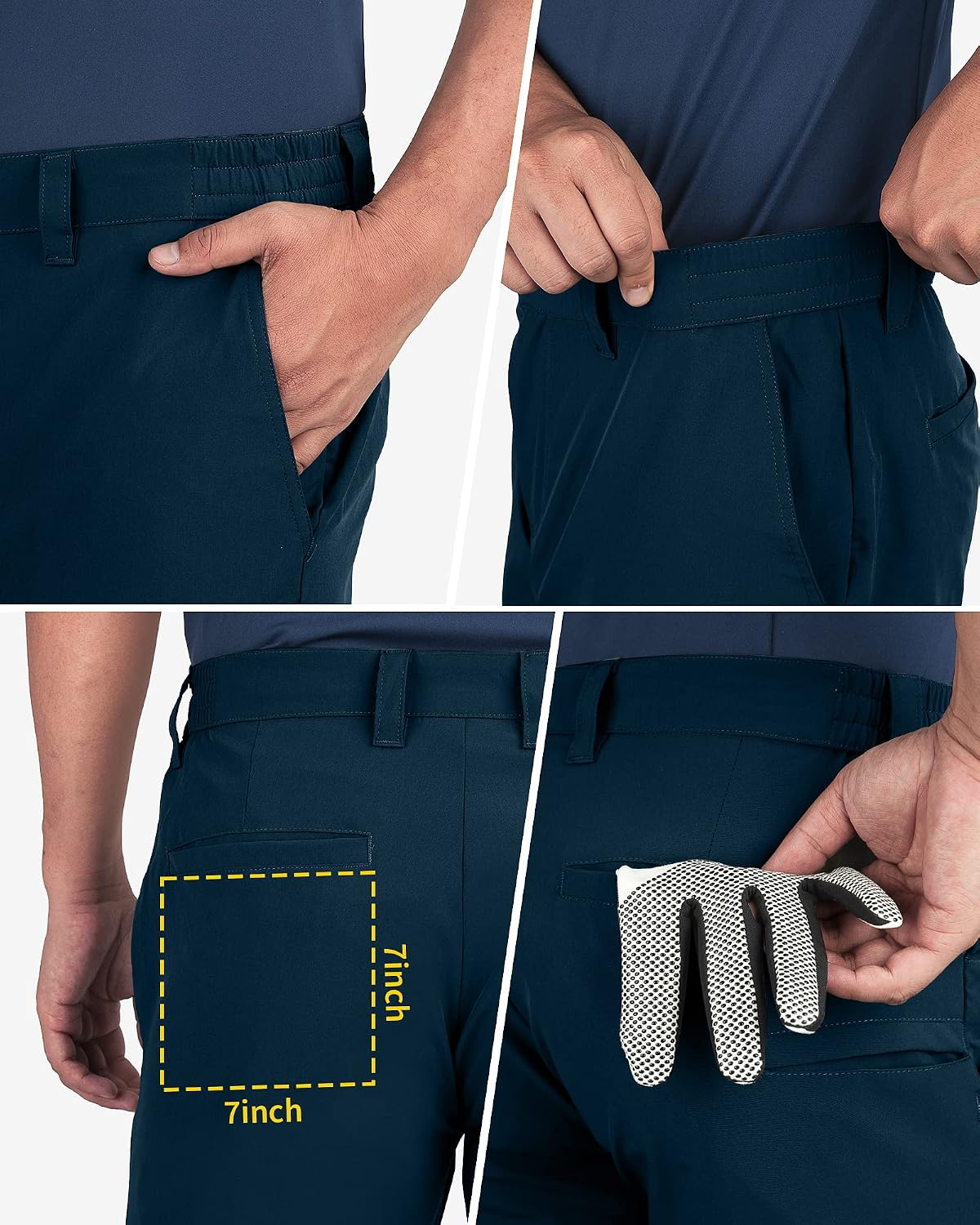 Thumbnail 2 de 33,000ft Men’s Golf Shorts 9" Dry Fit Stretch with UPF 50+ and 4 Pockets