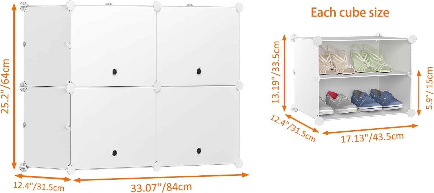 Detalle de HOMIDEC Shoe Rack, 16-Pair Organizer