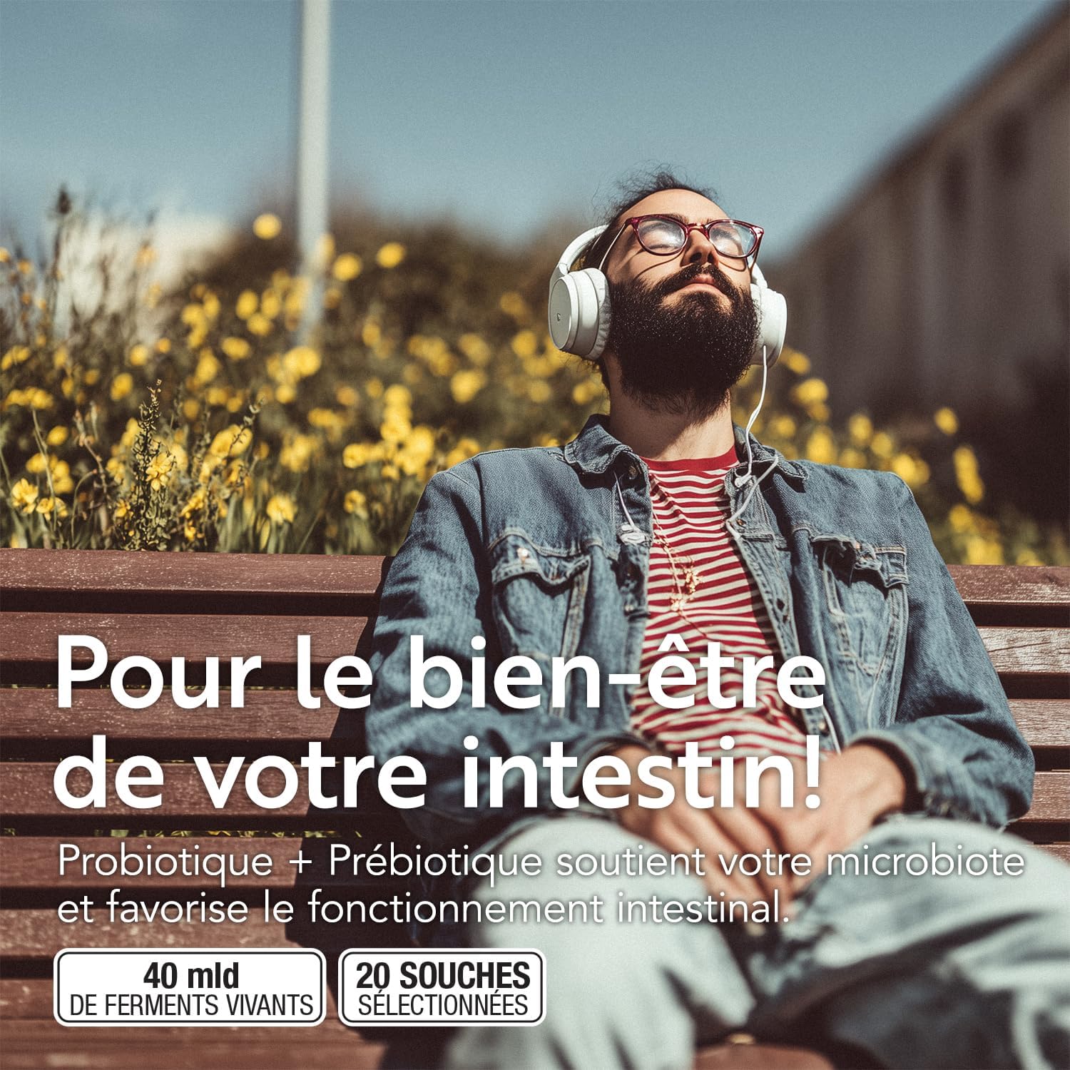 Detalle de Probiotique Flore Intestinale PiùLife : 120 gélules avec 40 milliards UFC et 20 souches