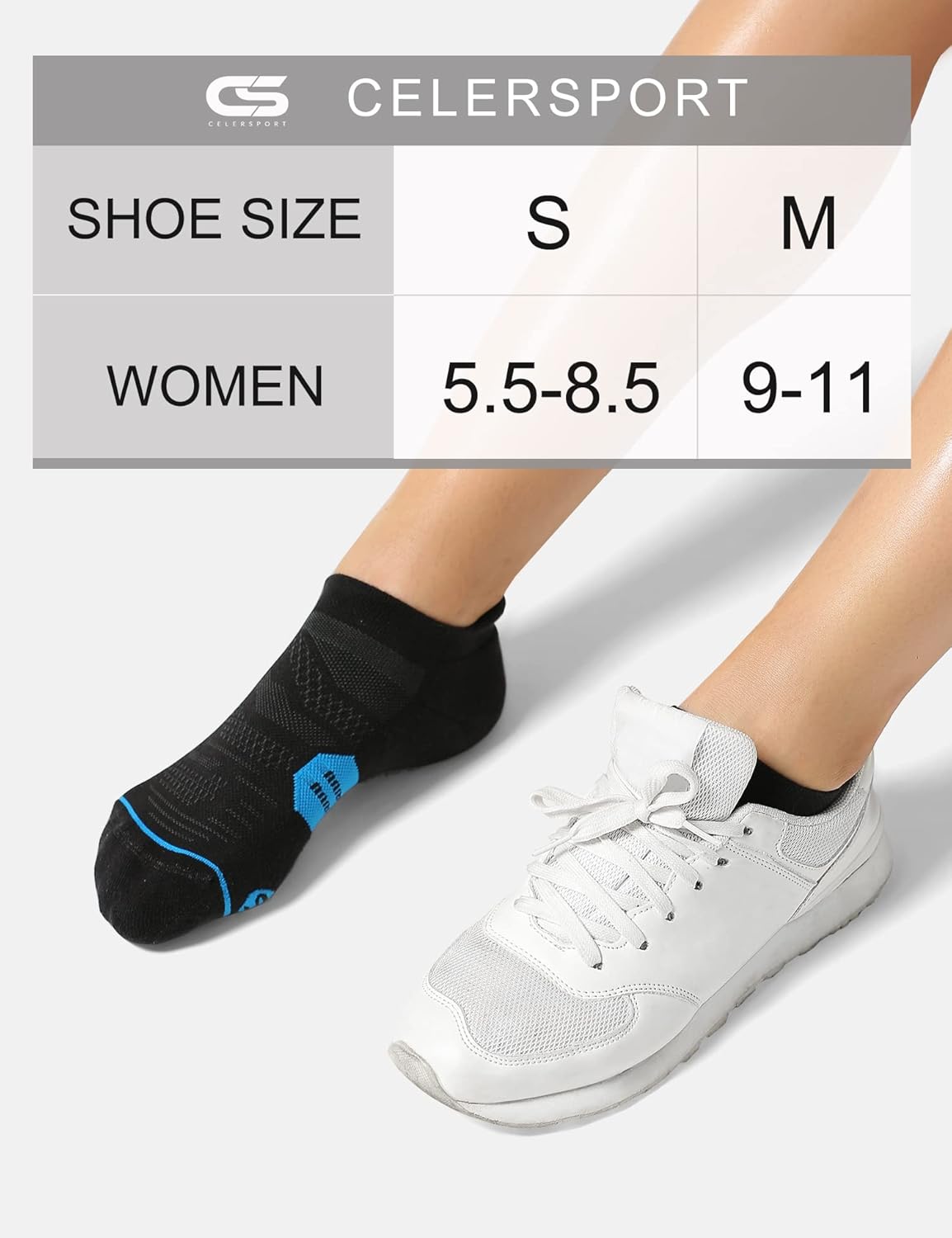 Detalle 1 de CS CELERSPORT 6-Pack Women's Ankle Running Socks