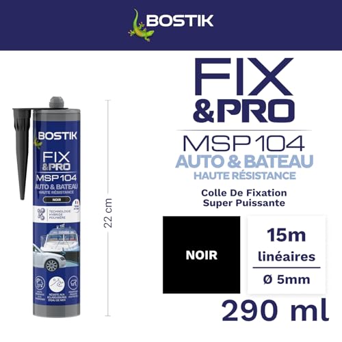 Detalle de BOSTIK Mastic Colle et Joint Noir Auto & Bateau MSP 104-290ml – Performance et polyvalence pour l’automobile et le bateau