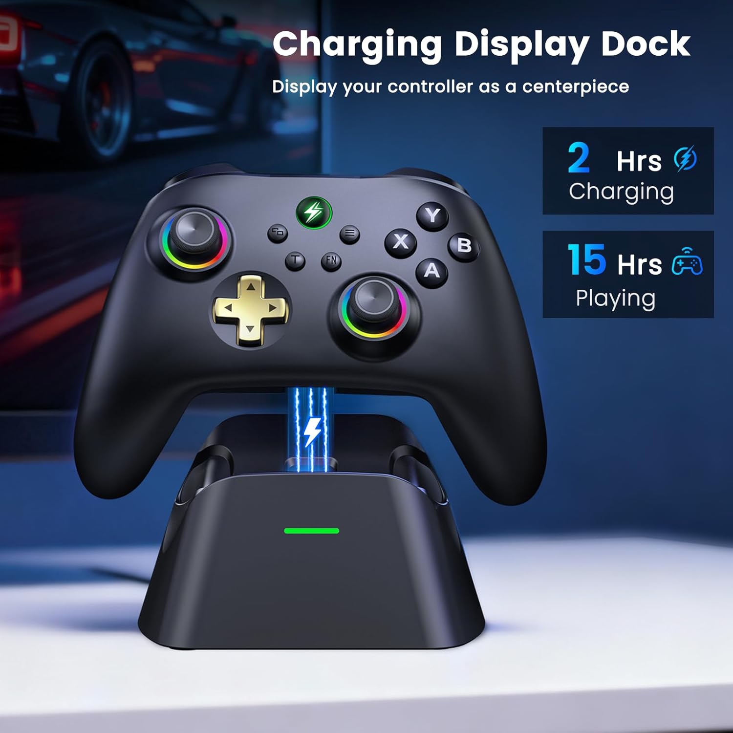 Thumbnail 4 de Wireless PC Controller with Hall Effect Joysticks, Charging Dock & 1000Hz Polling