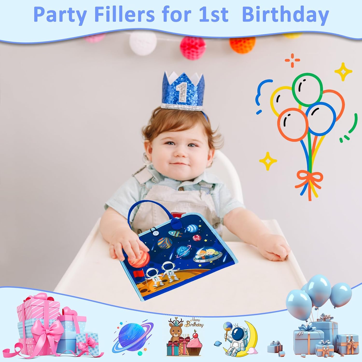 Detalle 2 de Busy Board Montessori toy for 1 year old toddlers
