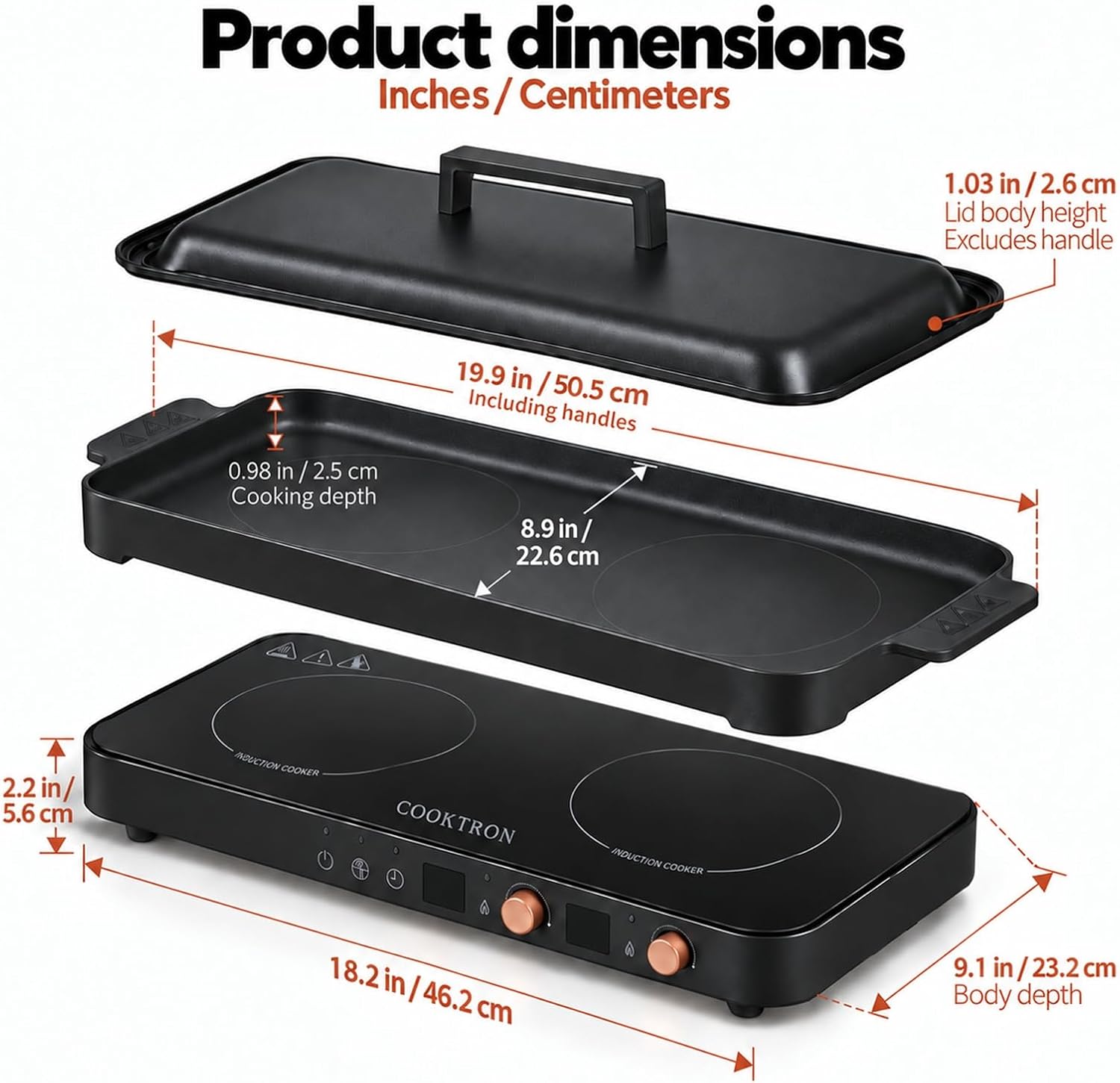 Thumbnail 6 de COOKTRON Portable Induction Cooktop 1800W