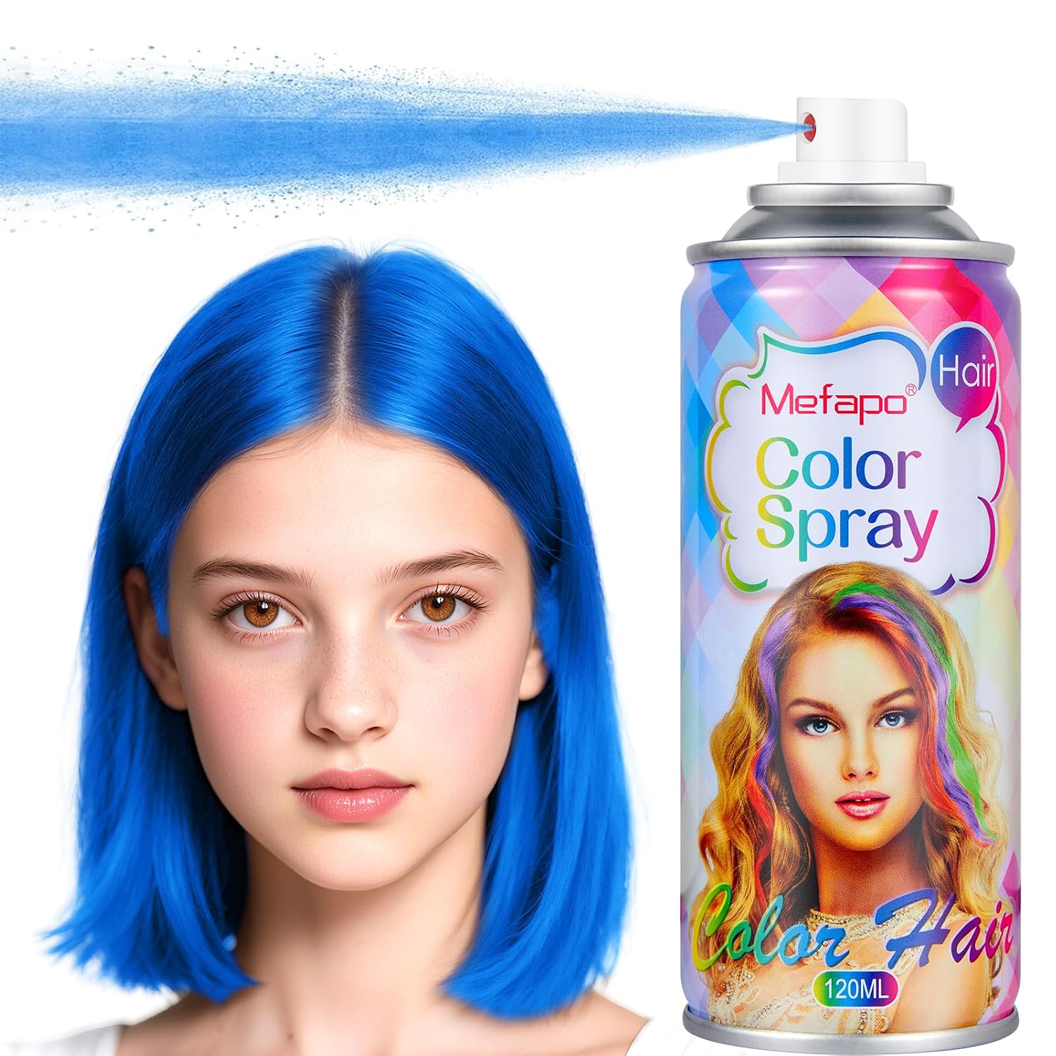 Detalle de KENINA Blue Hair Spray, Temporary Washable Color for Parties and Cosplay