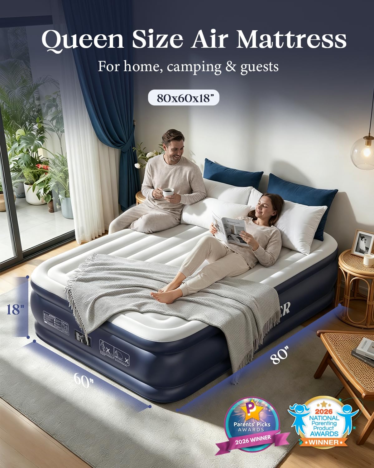 Thumbnail 4 de VOSSER Air Mattress Queen with Built-in Pump