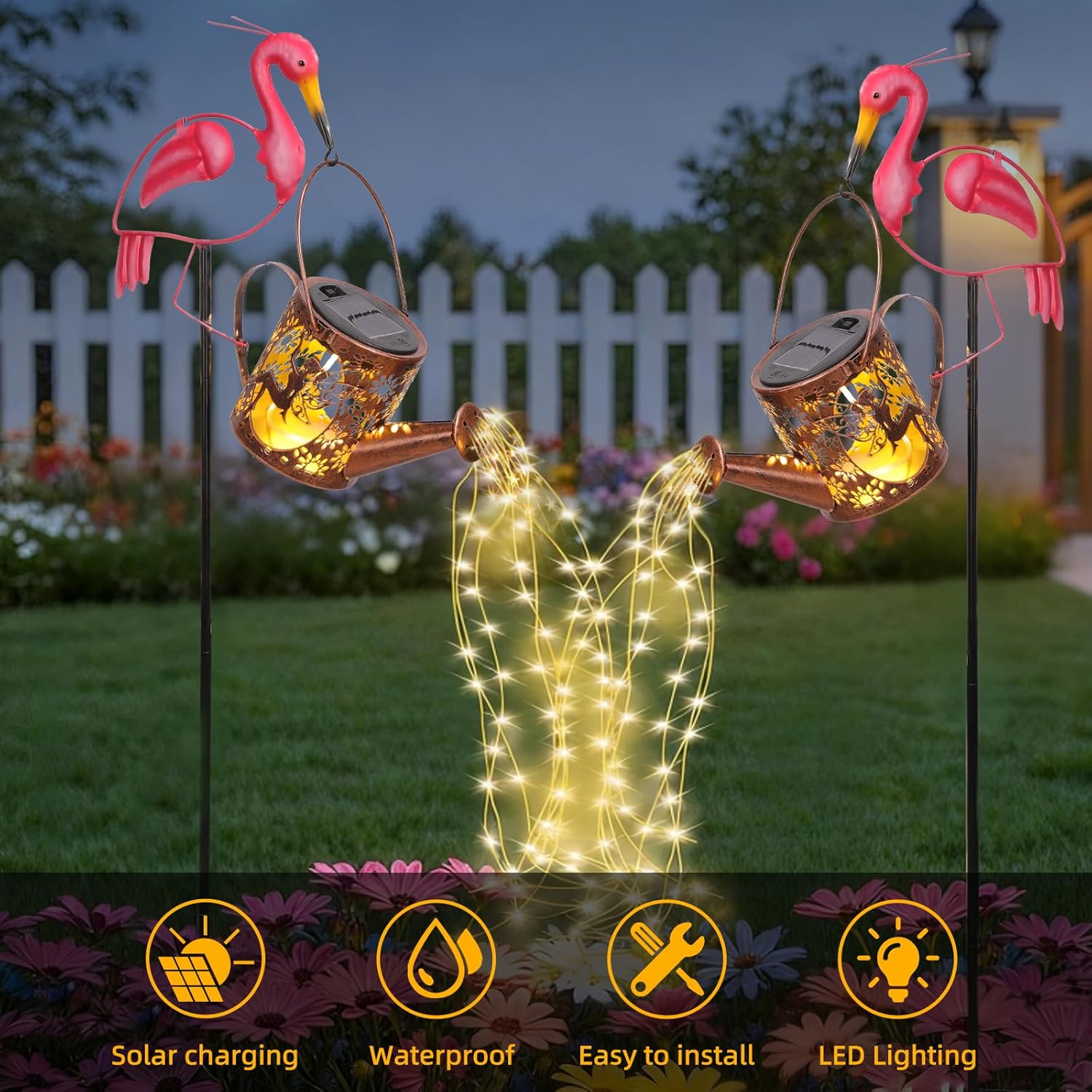 Thumbnail 2 de Tremdwoto Solar Watering Can Lights (Flamingo) – Outdoor Solar Garden Decor With Auto Night Sensor
