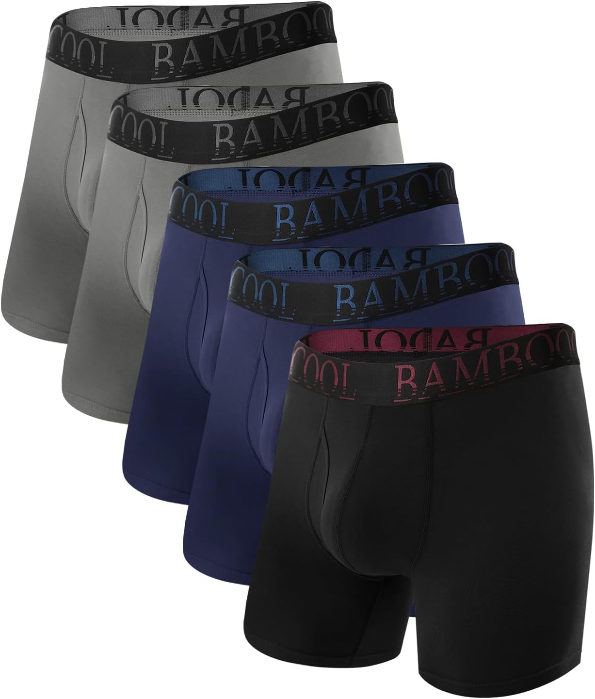 Detalle de BAMBOO COOL Ultra ComfortSoft Boxer Briefs for Men — Moisture-Wicking, Breathable, No Ride Up (Multi-Pack)