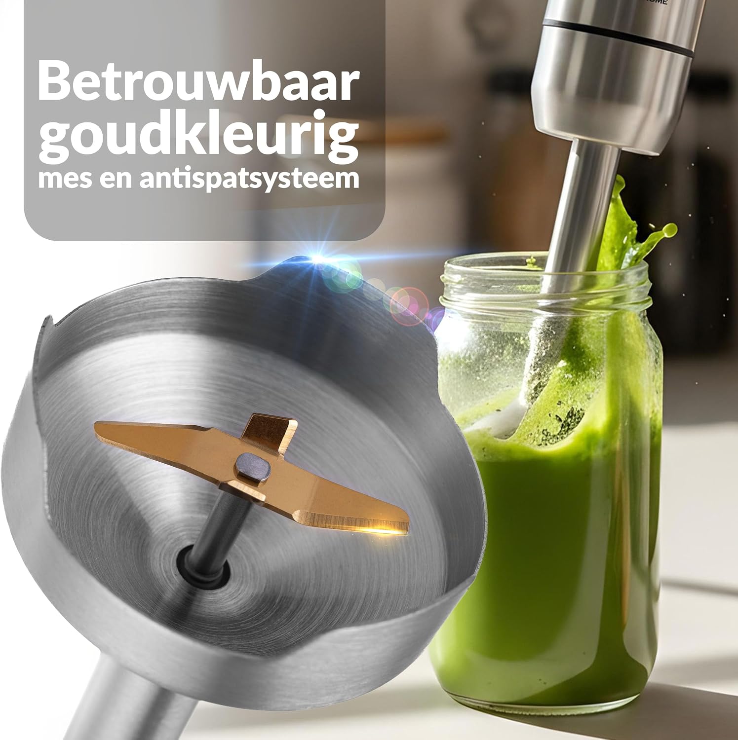 Detalle de Lehmann Chowmei staafmixerset 1200 W met 8 standen en turbofunctie