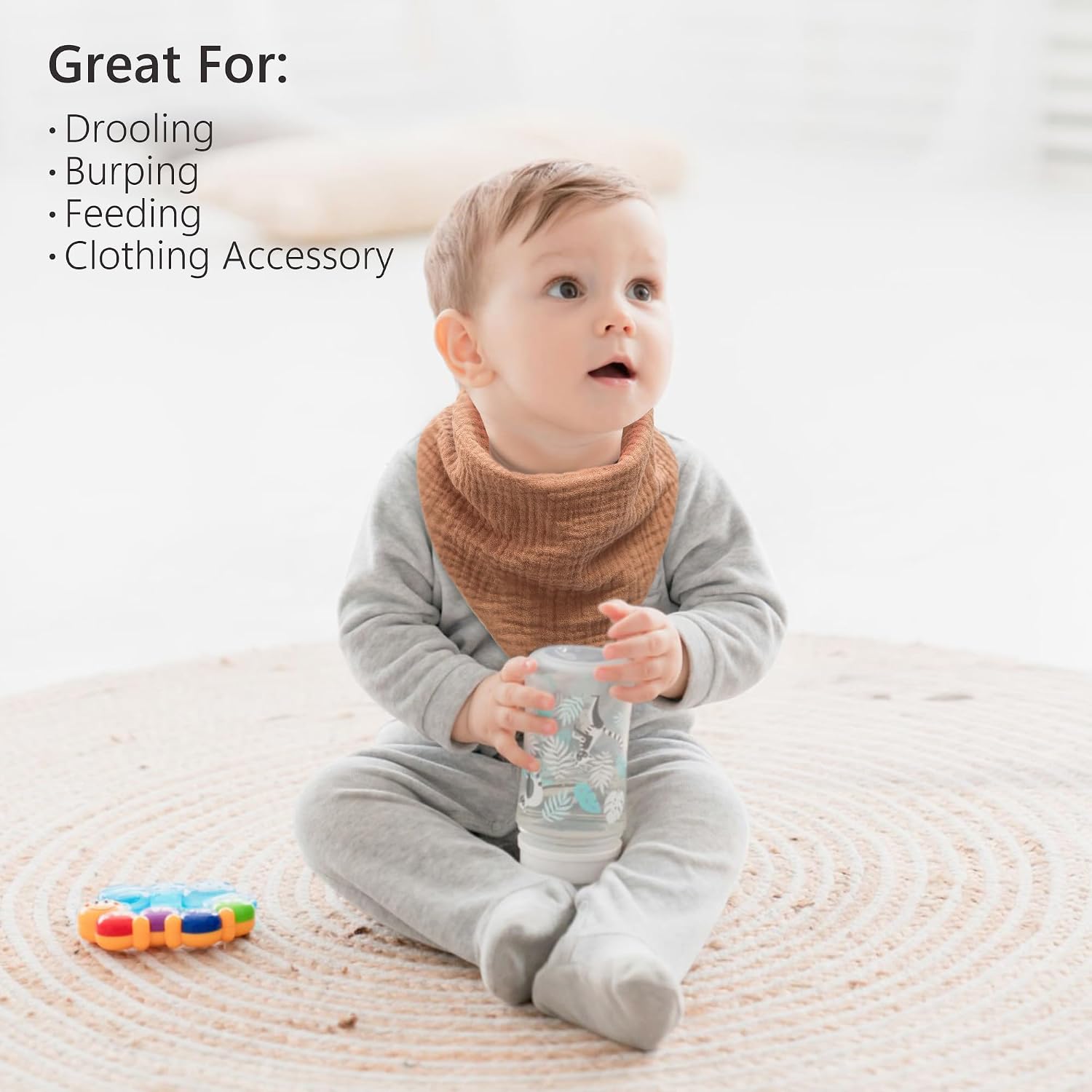Thumbnail 4 de bearmoss Muslin Baby Dribble Bibs 8-pack