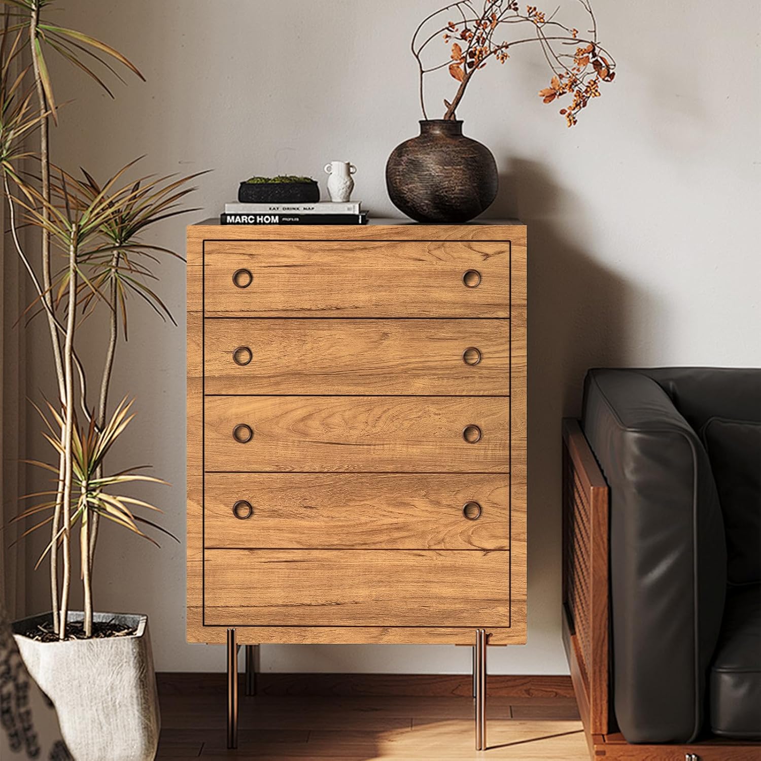 Detalle de Hode papier adhésif effet bois – rouleau 30×200 cm, décor bois réaliste pour meubles et murs