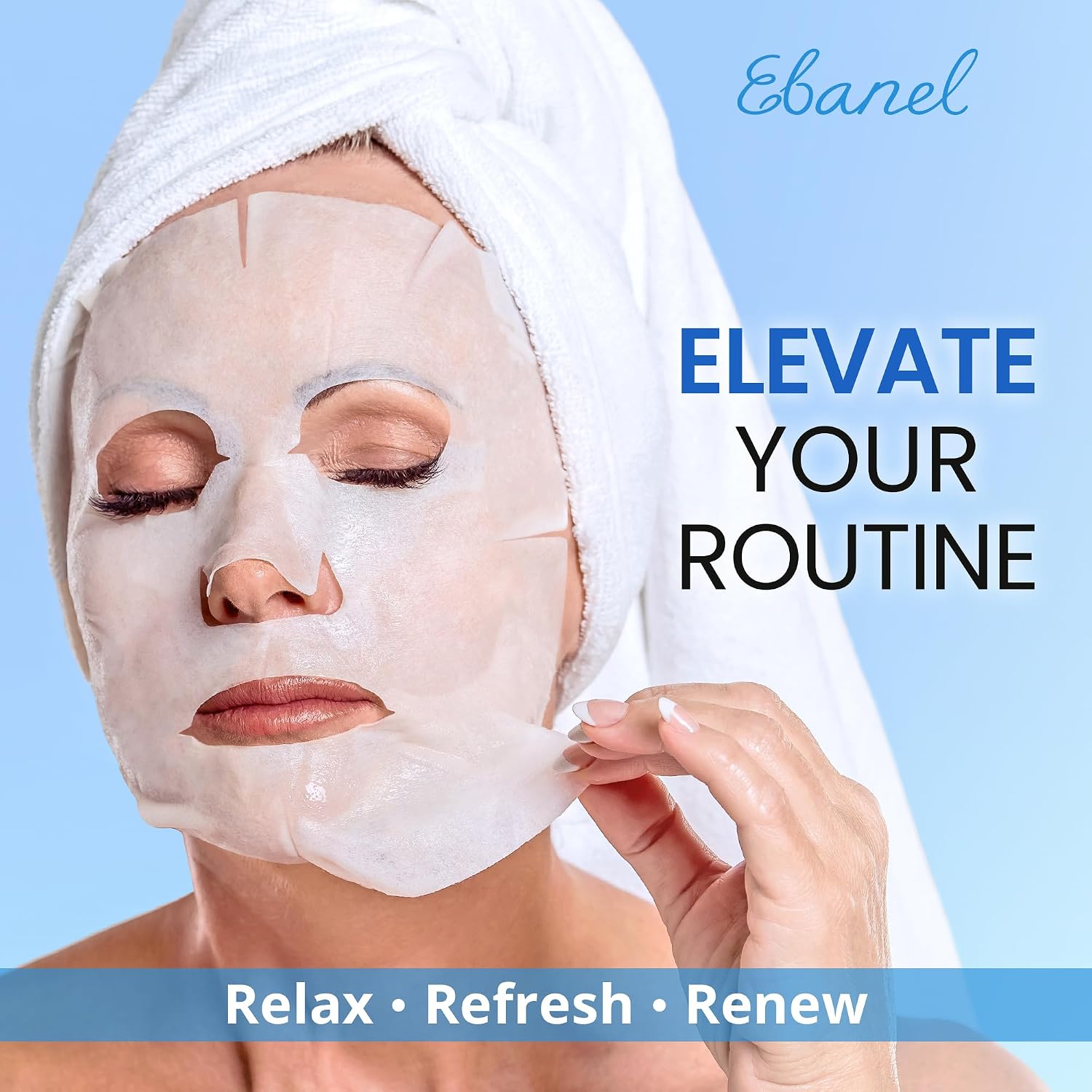 Thumbnail 6 de Ebanel 10-Pack Collagen Facial Masks with Hyaluronic Acid, Vitamin C & Peptide
