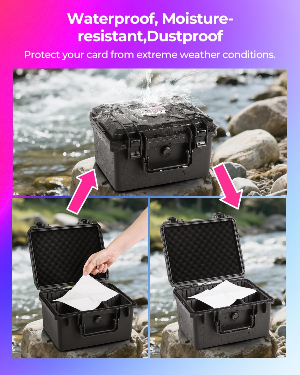 Thumbnail 3 de INCHOICASES Card Case Sports Graded Trading Card Storage Box (Magnetic & Toploader Ready) — IP67 Waterproof Hard Shell