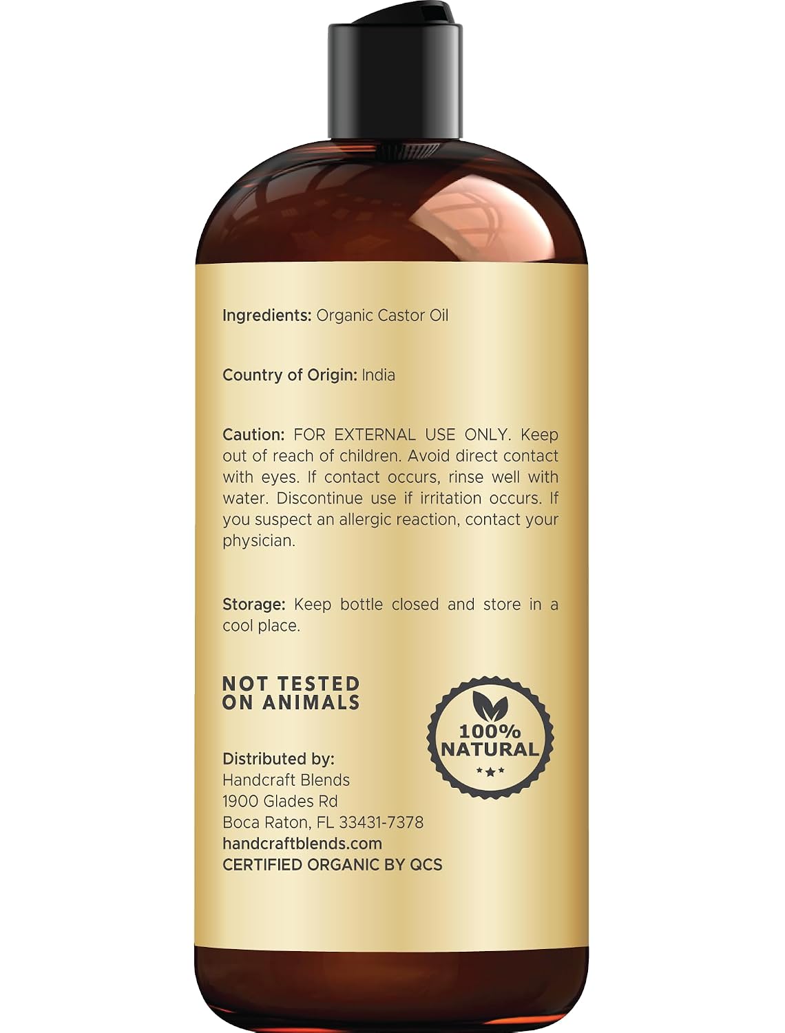 Detalle 2 de Handcraft Blends Organic Castor Oil, 16 fl oz ⚙