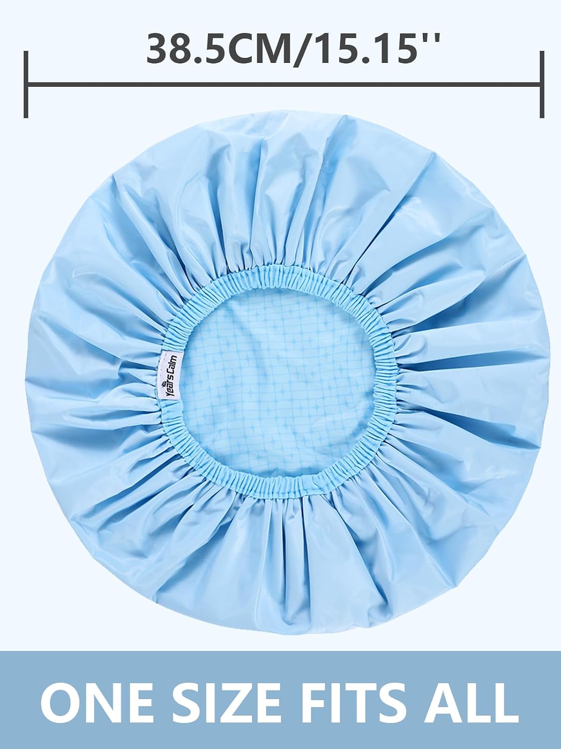 Detalle 2 de Years Calm Duschhaube für Frauen – wiederverwendbar, wasserdicht, extra groß (blau), zweilagig