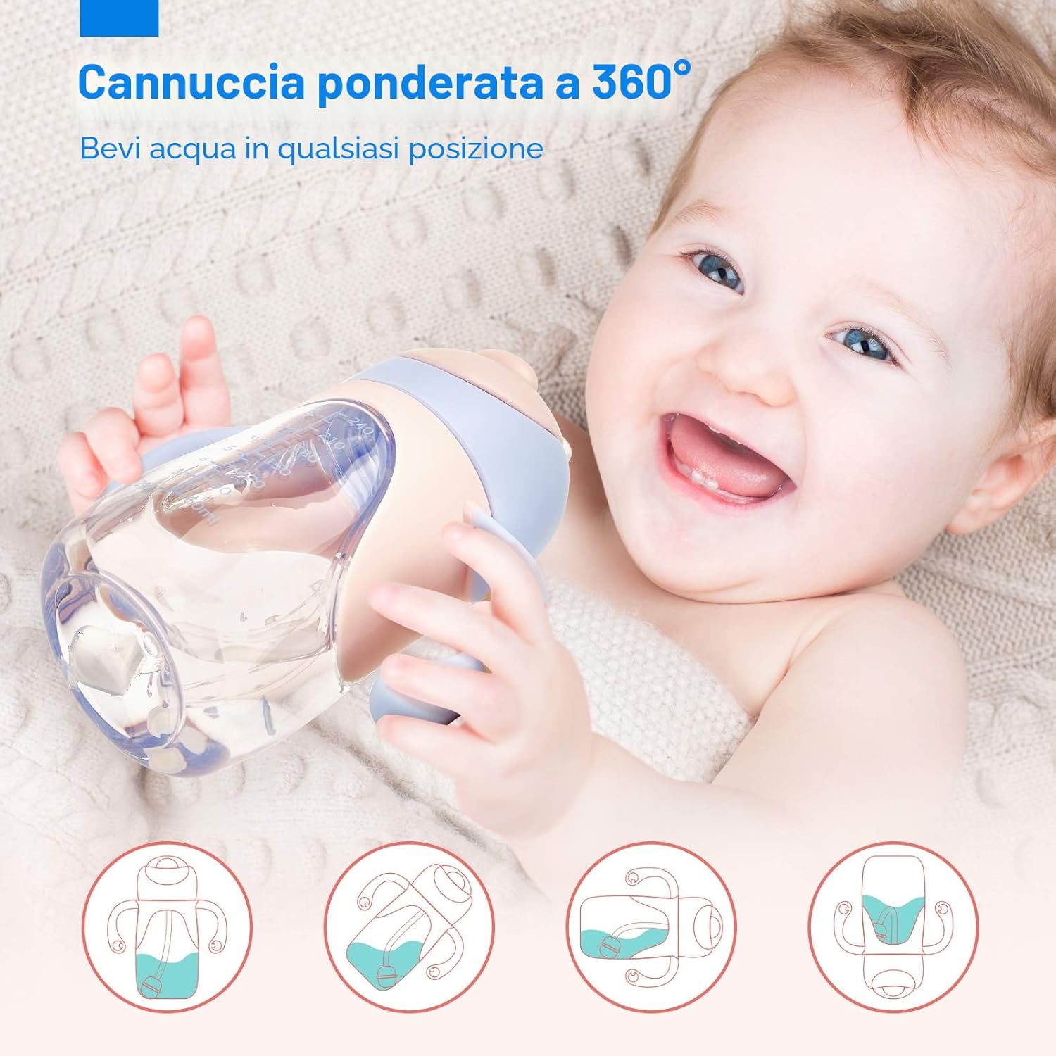Thumbnail 3 de hahaland tazza 2 in 1 antigoccia per bambini con beccuccio e cannuccia 240 ml (silicone, dinosauro) – 6-12 mesi