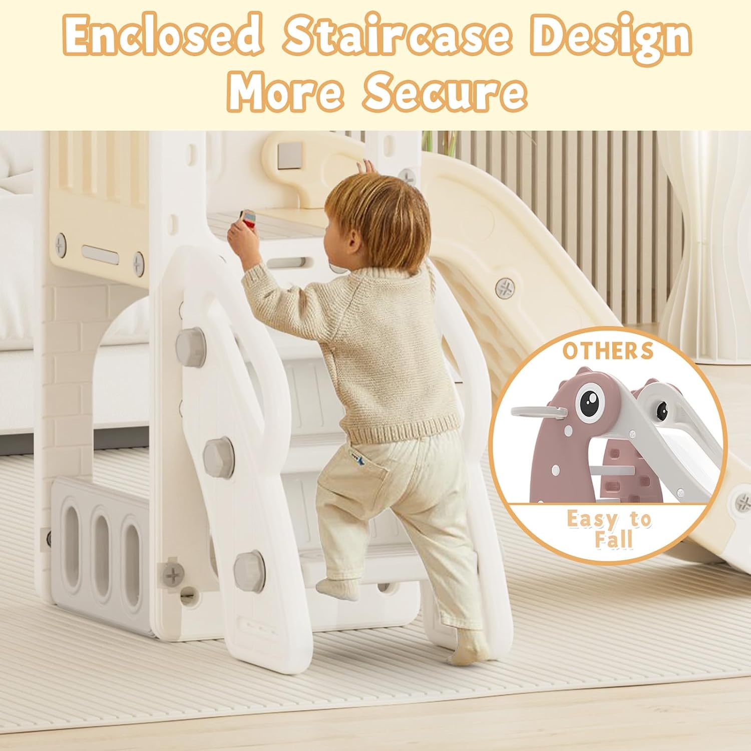 Detalle de XJD 5-in-1 Toddler Slide with Basketball Hoop, Storage, and Telescope