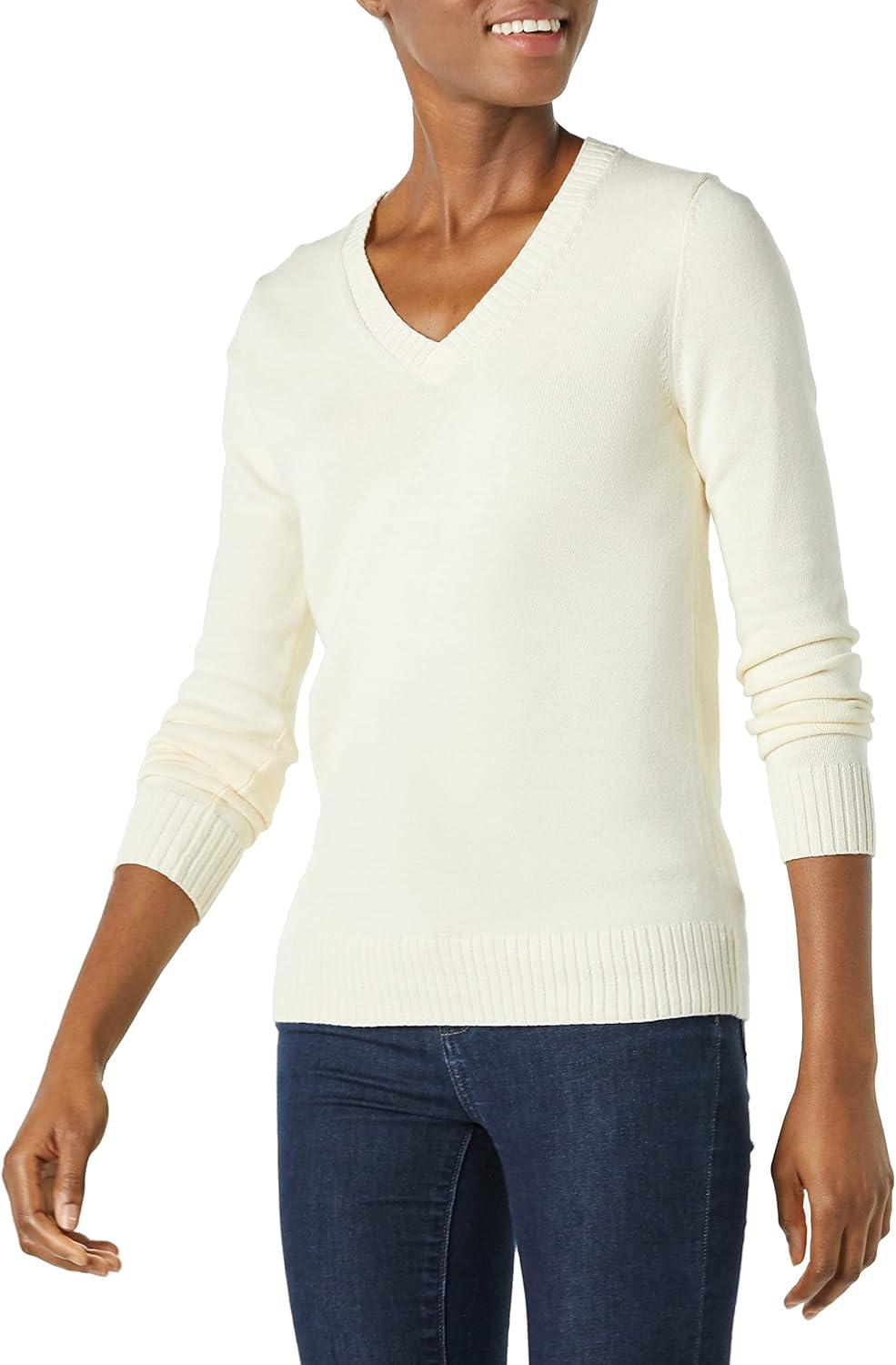 Detalle 2 de Amazon Essentials Women's Lightweight Long-Sleeve V-Neck Cotton Sweater