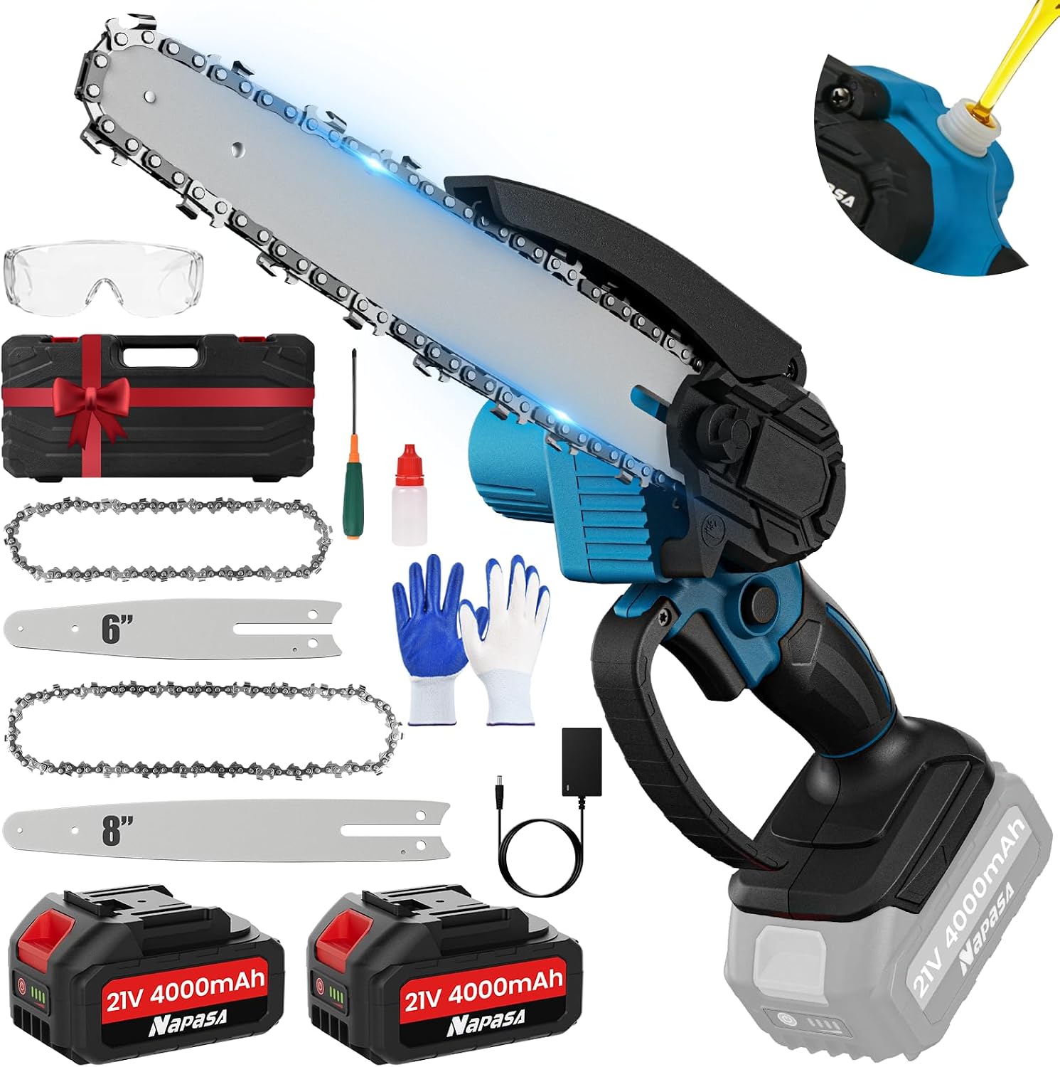 Detalle de Brushless Mini Chainsaw Cordless 1100W 8000mAh