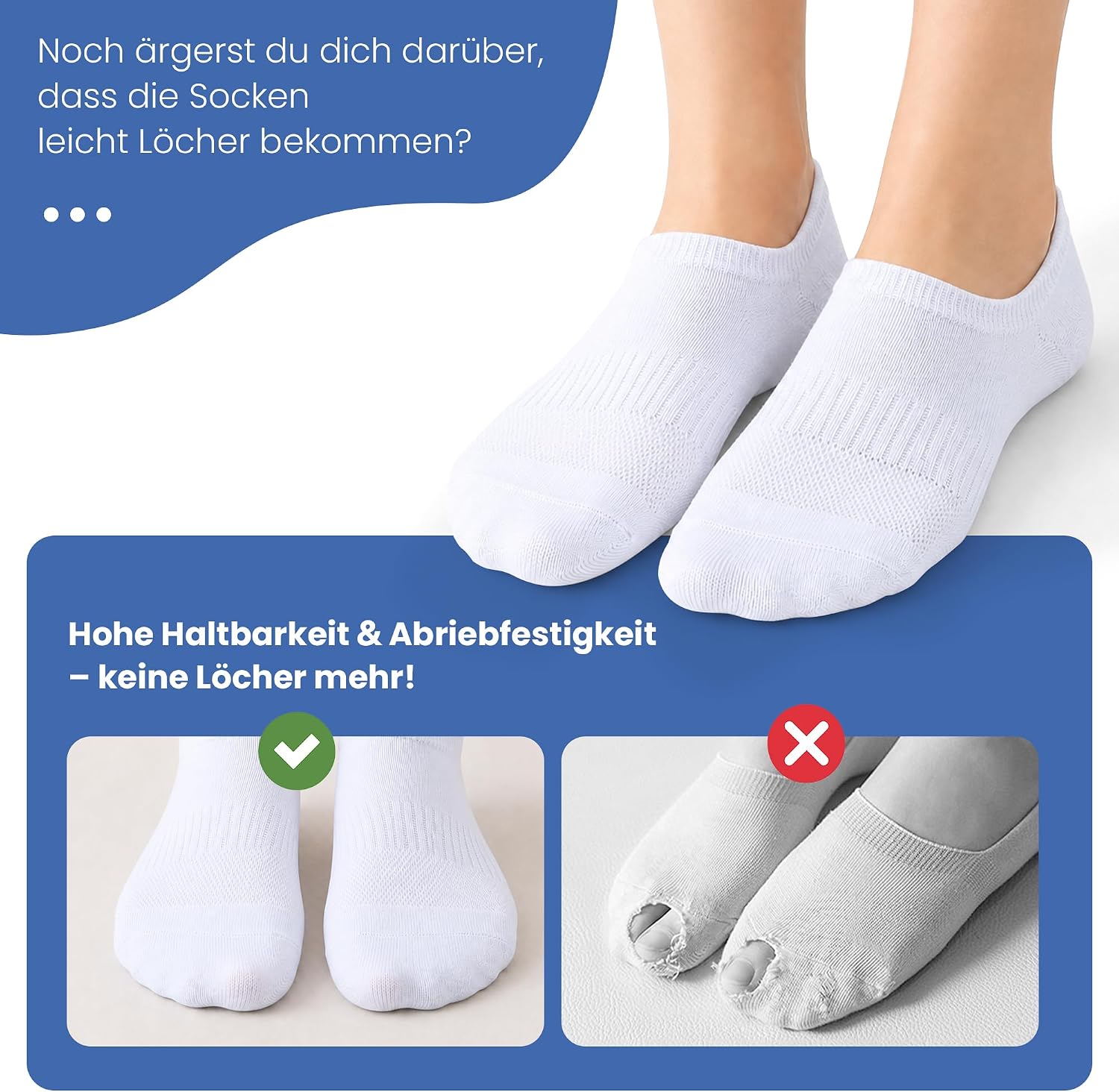 Thumbnail 3 de Falechay 10 Paar Sneaker Socken No-Show (Füßlinge) aus Baumwolle für Damen & Herren
