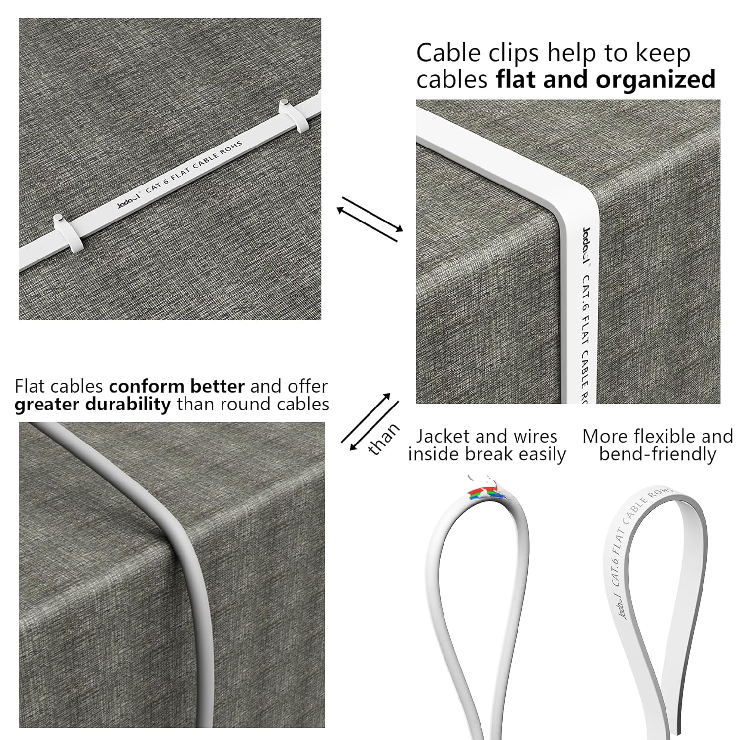 Thumbnail 4 de Jadaol Cat 6 Ethernet Cable, 75 ft ⚙️